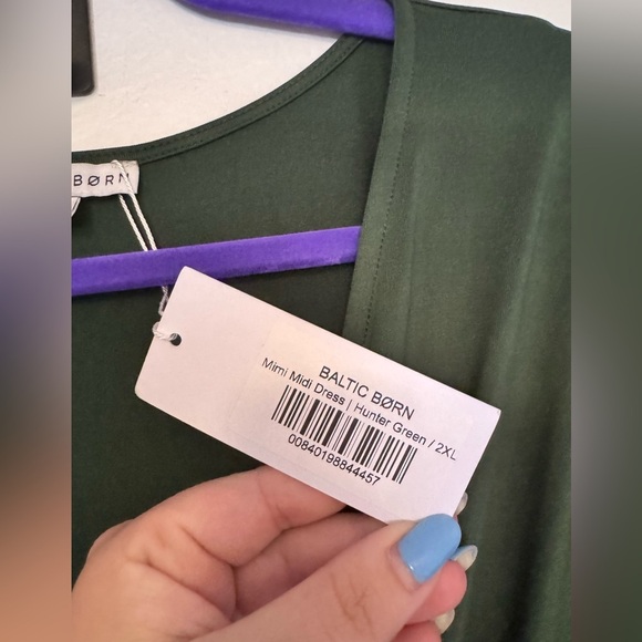 NEW Baltic Born Mimi Midi Dress Ruched Drape Plus Size 2X Hunter Green NWT - Picture 7 of 9
